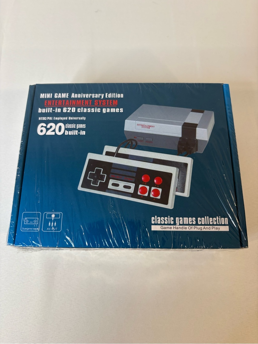 Classic Mini Game Console with 620 Built-In Games - Gray/Black